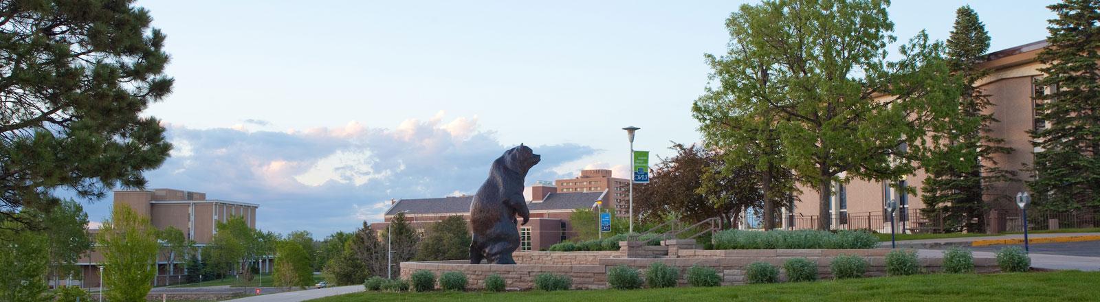 熊雕像位于大学中心外